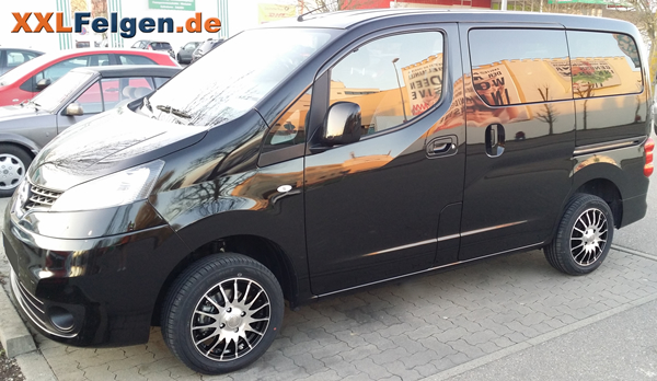 Nissan NV 200 mit schwarz lackierten Alufelgen - DBV Florida 