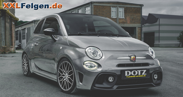 Fiat 500 Abarth mit DOTZ LimeRock dark Felgen