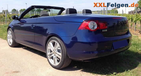 VW EOS Cabrio mit Mauritius Alufelgen und Continental Reifen als Sommerkomplettlösung VW EOS Cabrio mit Mauritius Alufelgen und Continental Reifen als Sommerkomplettlösung