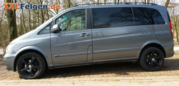 Mercedes Viano W639 mit schwarzen DBV Torino II 18 Zoll Winterfelgen