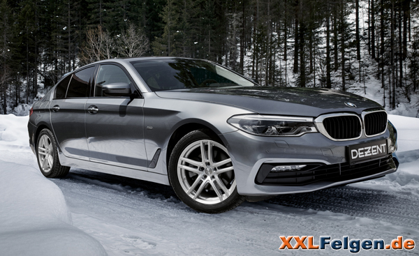 BMW F10 5er mit DEZENT TZ Felgen in metallic silber