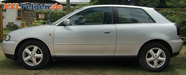 Audi A3 8L mit sportlichen DBV Samoa Alufelgen in silber