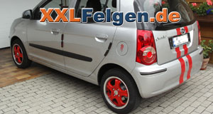 DBV Tahiti red 14 Zoll Alufelgen für den Kia Picanto