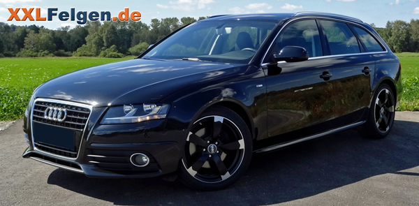Audi A4 Avant Quattro mit schwarz matten Sommerleichtmetallfelgen