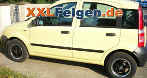 Fiat Panda + DBV Tahiti black 13 Zoll Alufelgen und Reifen