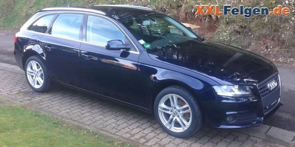 Audi A4 B8 Avant + DBV Mauritius 17 Zoll Alufelgen in silber Audi A4 B8 Avant + DBV Mauritius 17 Zoll Alufelgen in silber