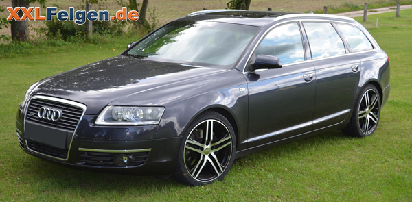 Audi A6 Avant Quattro + DBV Mauritius black front poliert 19 Zoll Alufelgen