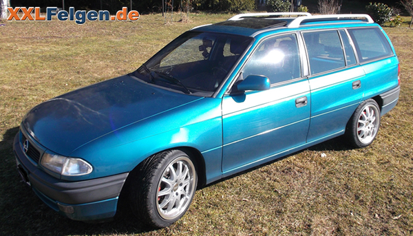 Opel Astra F Caravan + DBV Australia 16 Zoll Alufelgen Opel Astra F Caravan + DBV Australia 16 Zoll Alufelgen