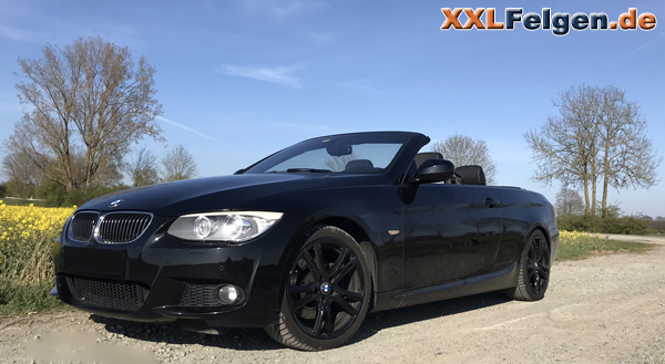 BMW 3 E93 mit schwarzen DBV Andorra Felgen 18 Zoll