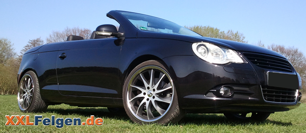 VW Eos mit DBV Milano black 19 Zoll Turbinenfelgen matt