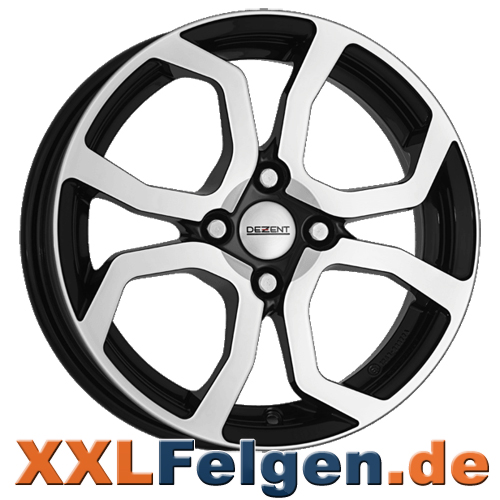 Dezent TS dark Felgen in schwarz Front poliert, 15 Zoll