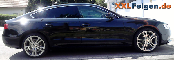 Audi A5 Sportback mit DBV Mauritius Alufelge und Tracmax Sommereifen als Komplettrad Audi A5 Sportback mit DBV Mauritius Alufelge und Tracmax Sommereifen als Komplettrad