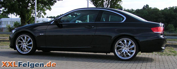 BMW 3er E92 mit DBV Milano Felgen hyperlack