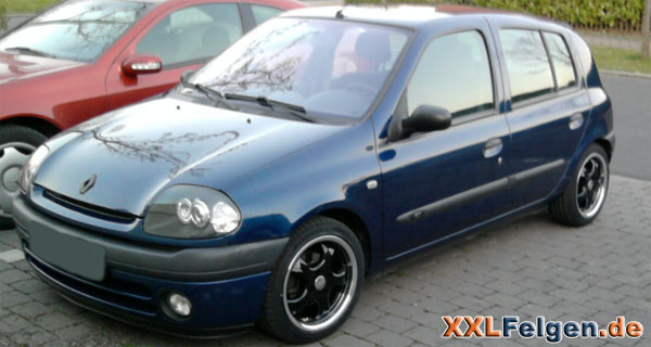 Renault Clio B mit DBV Tahiti black 15 Zoll Felgen Renault Clio B mit DBV Tahiti black 15 Zoll Felgen